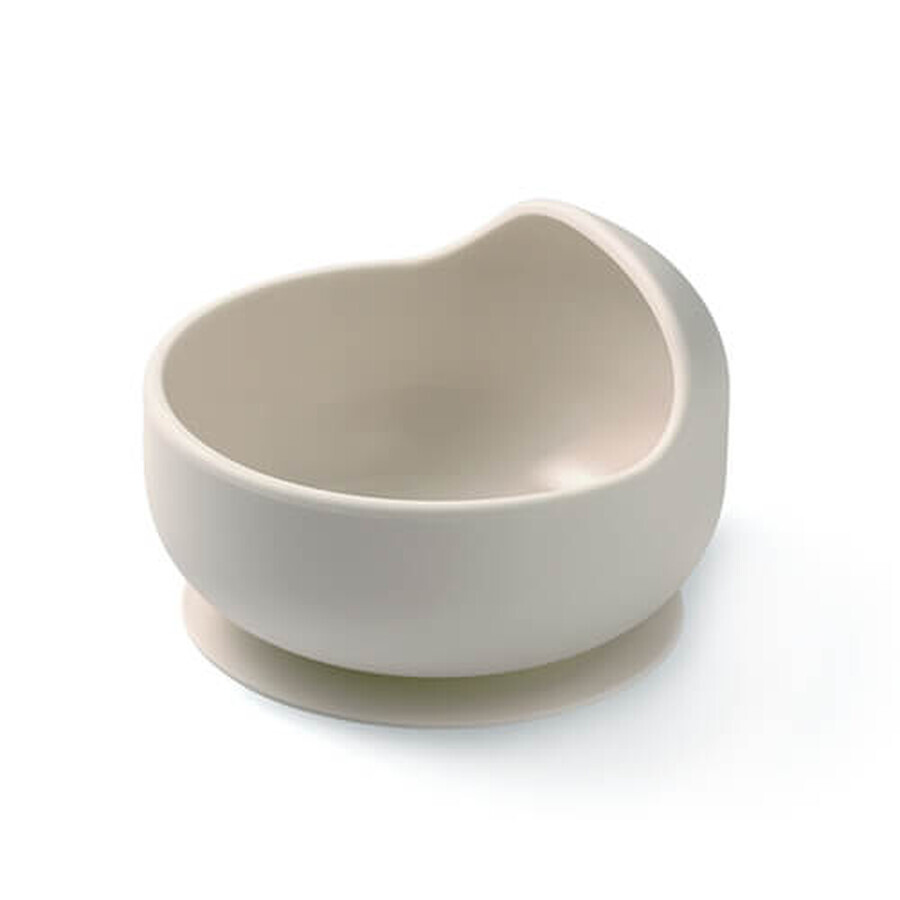 BabyOno, Silikonschüssel mit Saugnapf, beige, ab 6 Monaten, 1 St.