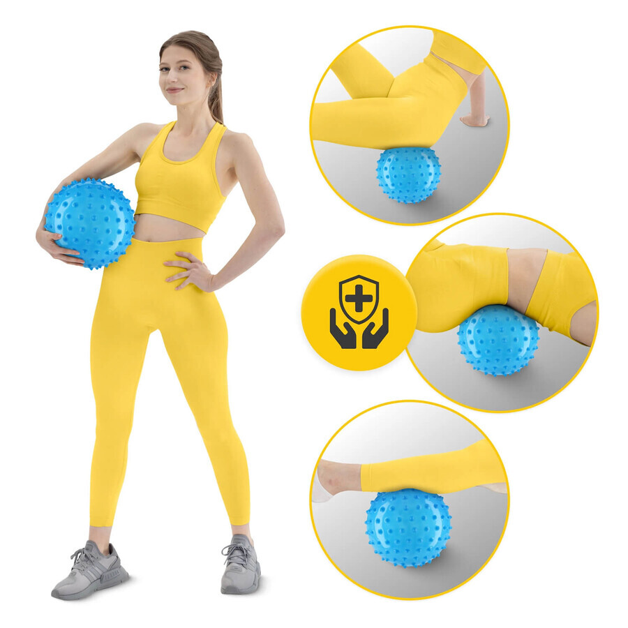 4Fizjo, Reha-Ball mit Stacheln, 20 cm, blau, 1 Stück