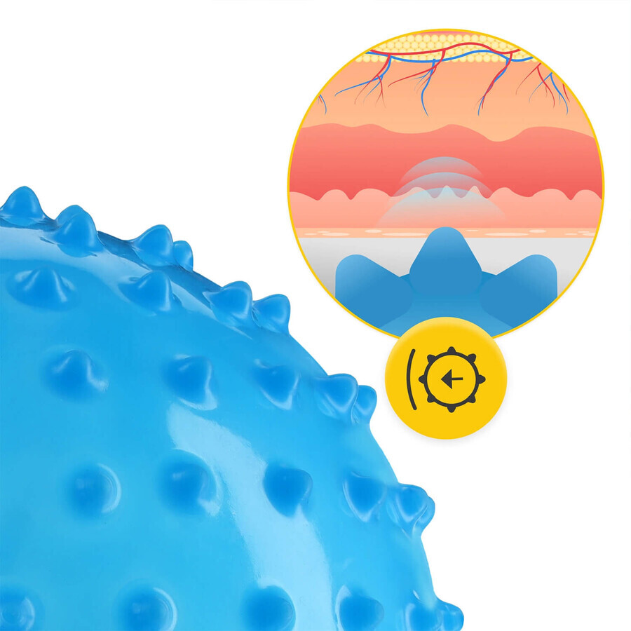 4Fizjo, Reha-Ball mit Stacheln, 20 cm, blau, 1 Stück