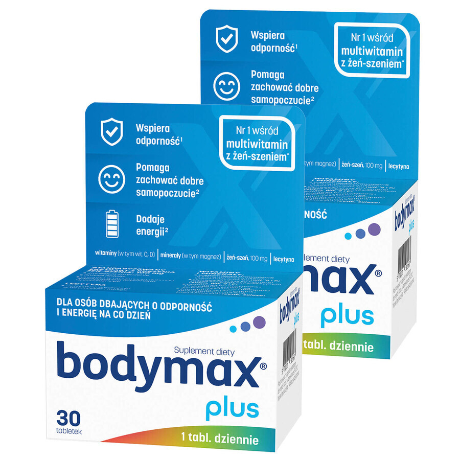 Set Bodymax Plus, 30 tabletten + 30 tabletten voor 1 cent