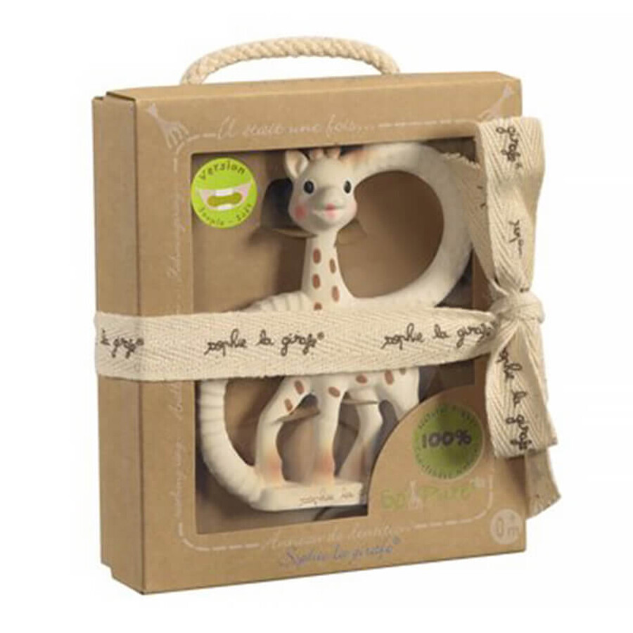Sophie So'pure giraffe, rubber bijtring met ringen, vanaf de geboorte, 1 stuk