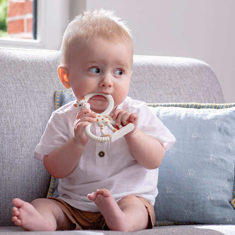 Sophie So'pure giraffe, rubber bijtring met ringen, vanaf de geboorte, 1 stuk