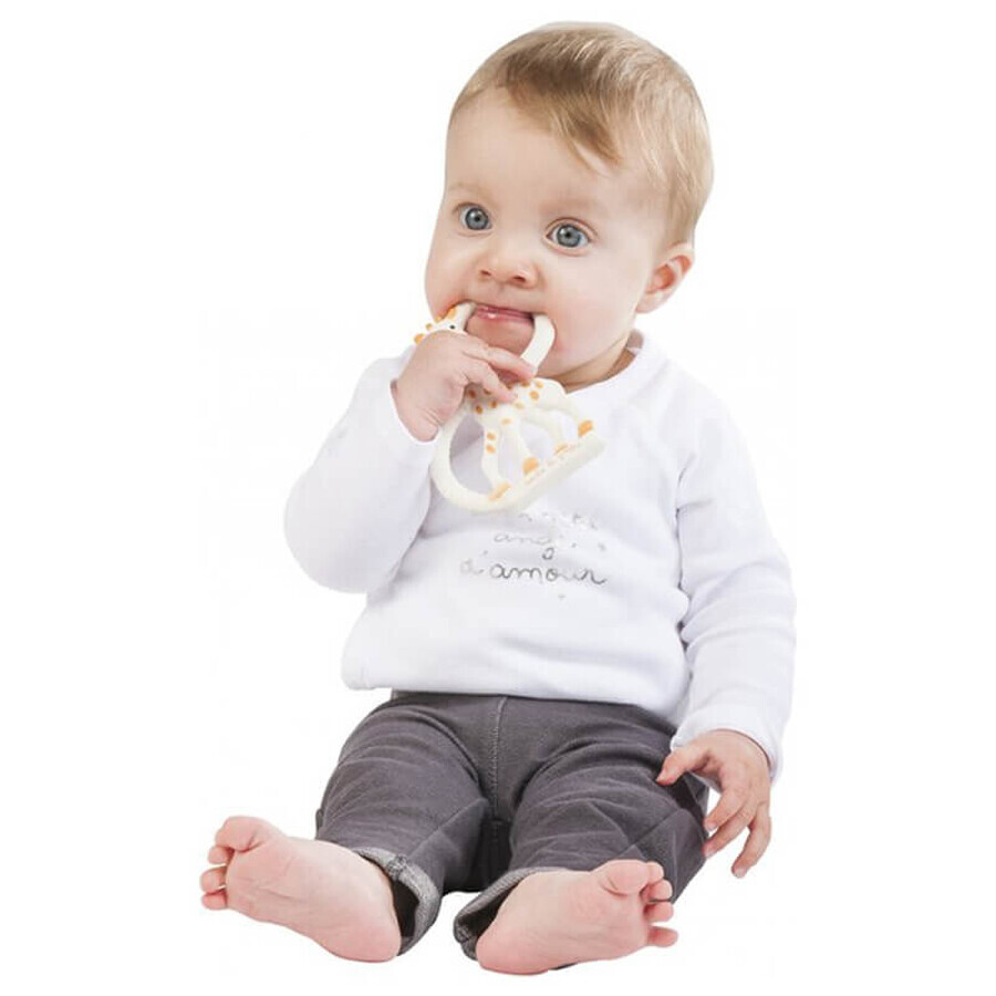 Sophie So'pure giraffe, rubber bijtring met ringen, vanaf de geboorte, 1 stuk