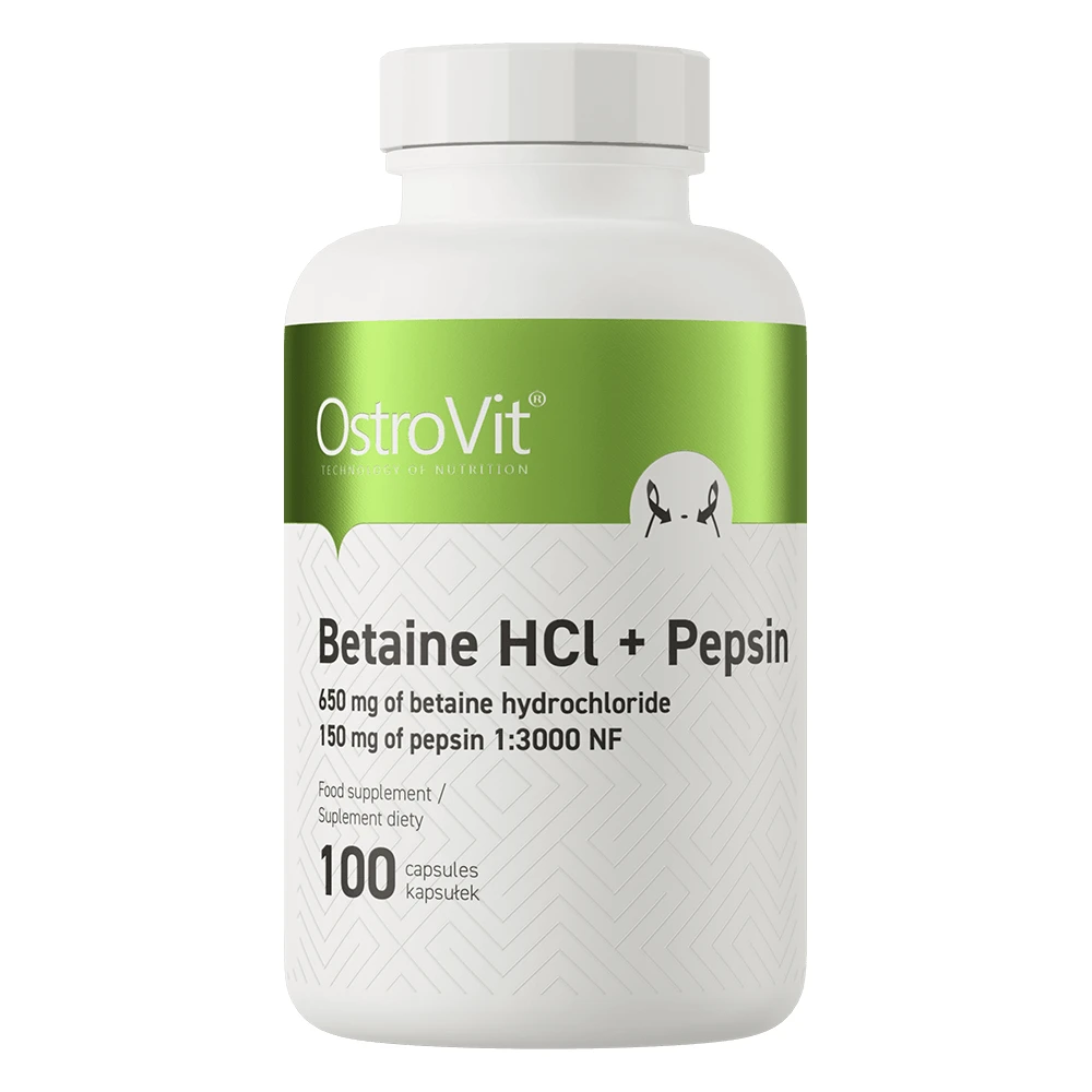 OstroVit Betaine HCl + Pepsin, 100 capsules