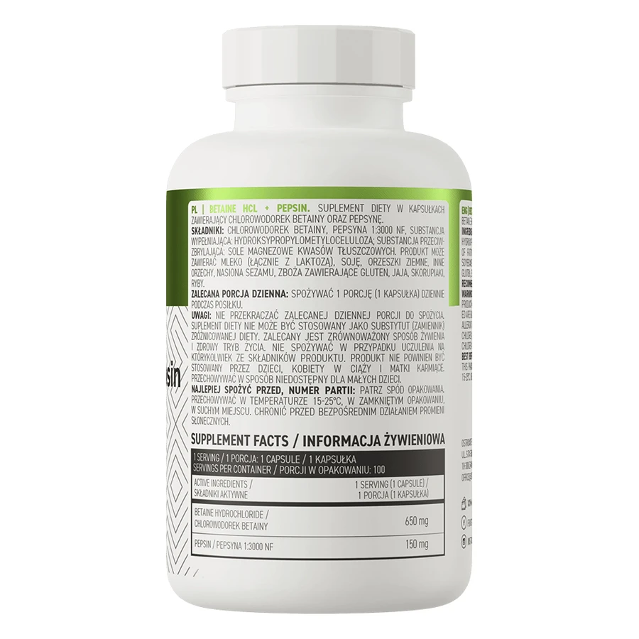 OstroVit betaïne HCl + Pepsine, 100 capsules