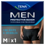 Tena Men Protective Boxer, wiederverwendbare Boxershorts bei leichter Inkontinenz, schwarz, Größe M, 1 Stück