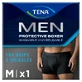 Tena Men Protective Boxer, wiederverwendbare Boxershorts bei leichter Inkontinenz, schwarz, Größe M, 1 Stück
