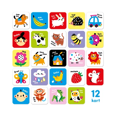 CzuCzu Large contrast cards, baby book, 6-9 months, 24 elements