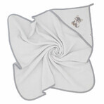 Bocioland, bath robe, 100 x 100 cm, 100% cotton, hooded towel, color gray, wolf, 1 piece
