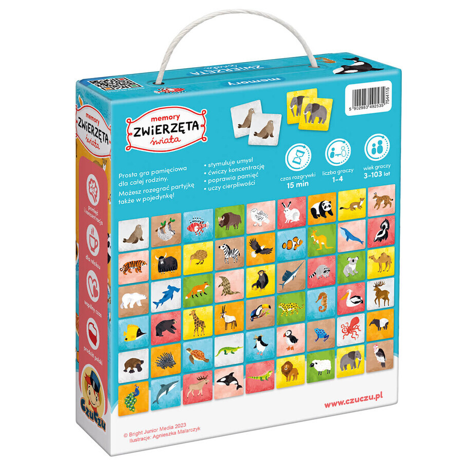 CzuCzu Memory Animals of the World, game for children, from 3 years old, 108 elements