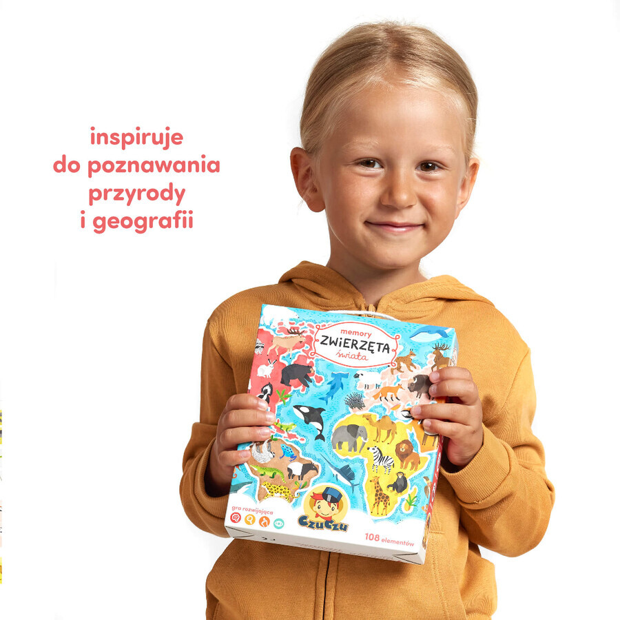 CzuCzu Memory Animals of the World, game for children, from 3 years old, 108 elements