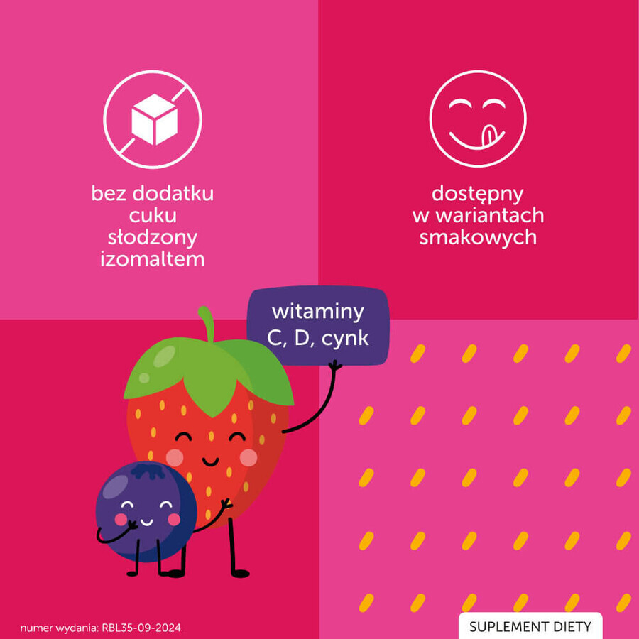 JustVit Lecca-lecca per l'immunità, senza zuccheri aggiunti, da 3 anni, gusto fragola-aronia, 40 pezzi CONFEZIONE DIFETTOSA