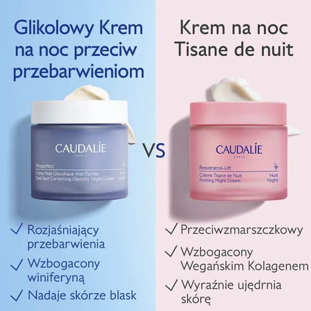 Caudalie Vinoperfect, glycolcrème voor hyperpigmentatie, nachtcrème, 50 ml