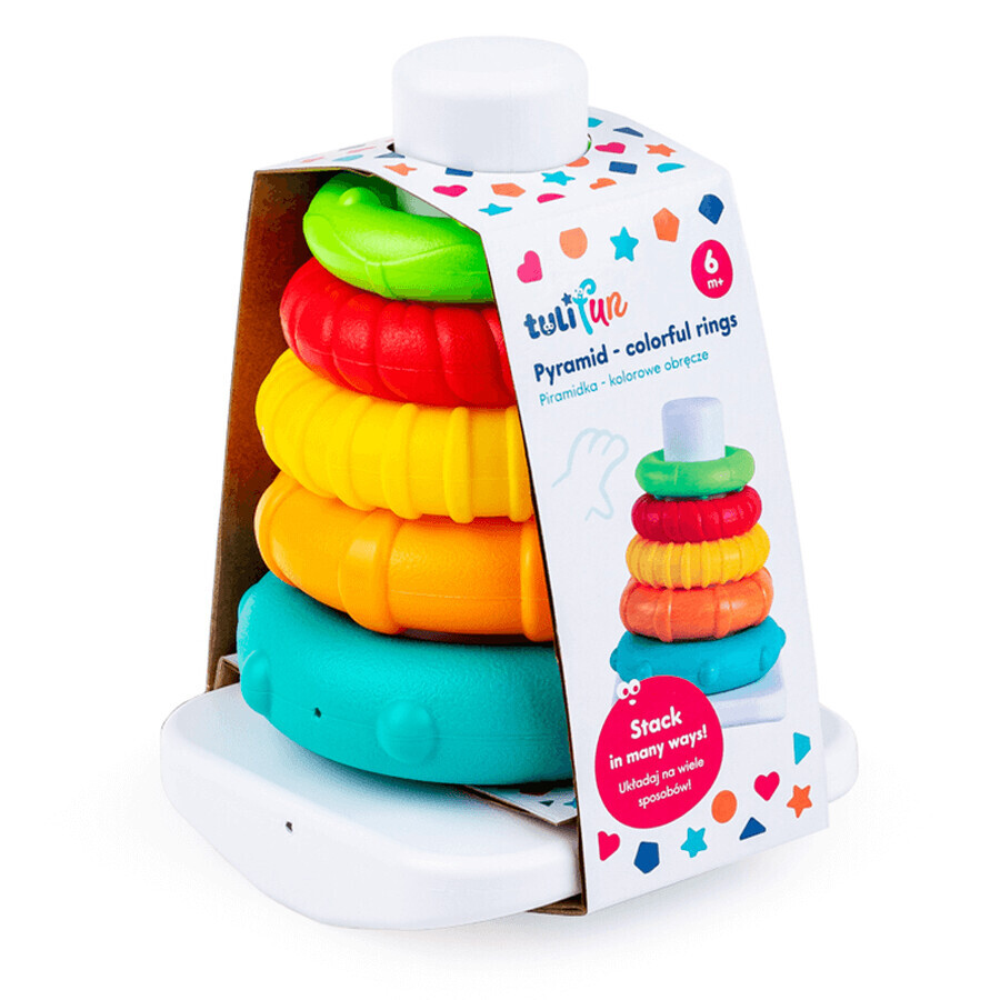 Dumel Tuli Fun, jouet, Pyramide, cerceaux colorés, à partir de 6 mois, 1 pièce