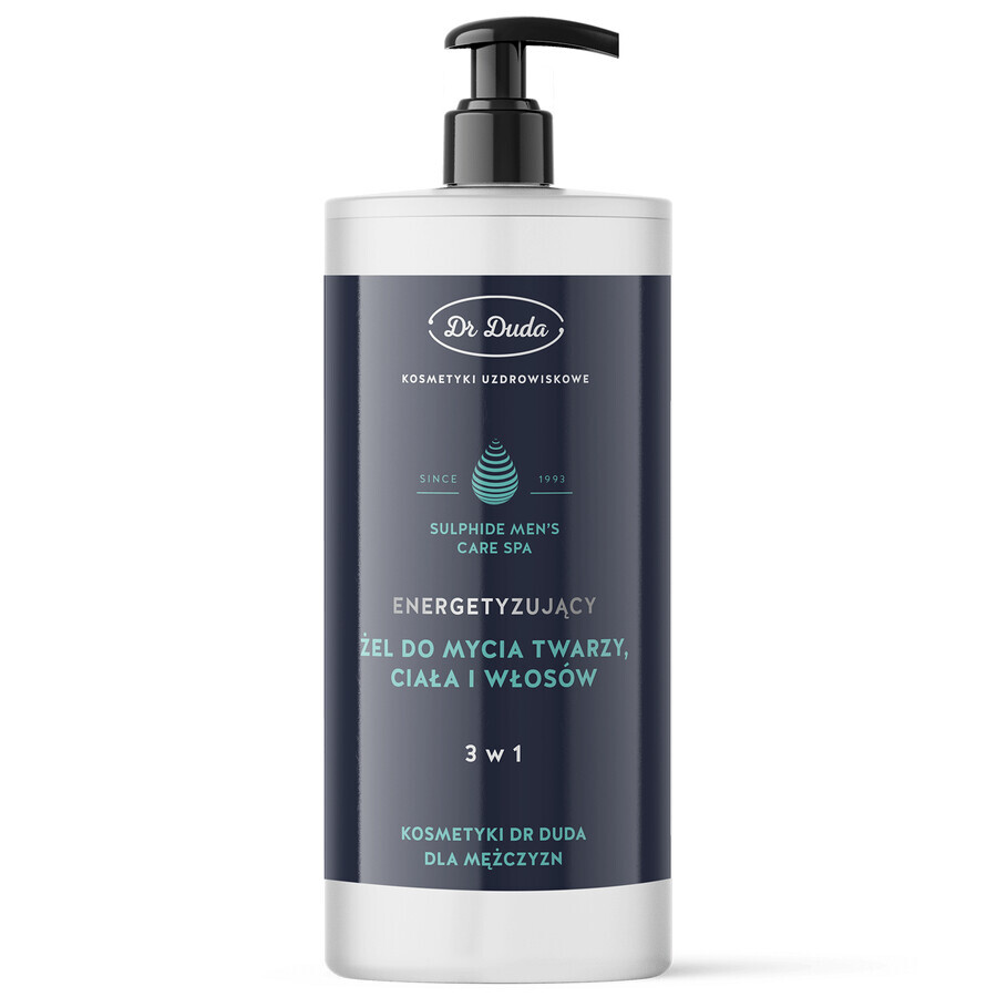 Dr Duda, gel limpiador energizante 3en1 para cara, cuerpo y cabello, para hombre, 500 g