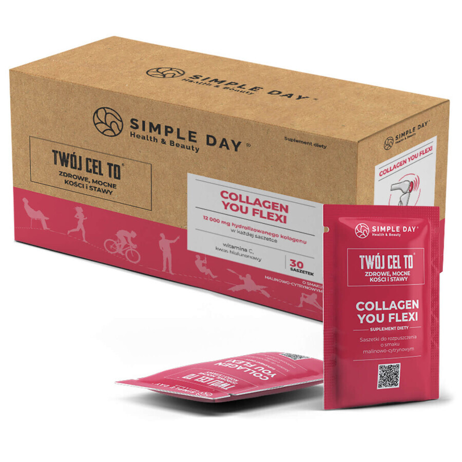 Simple Day Collagen You Flexi, gusto lampone e limone, 30 bustine