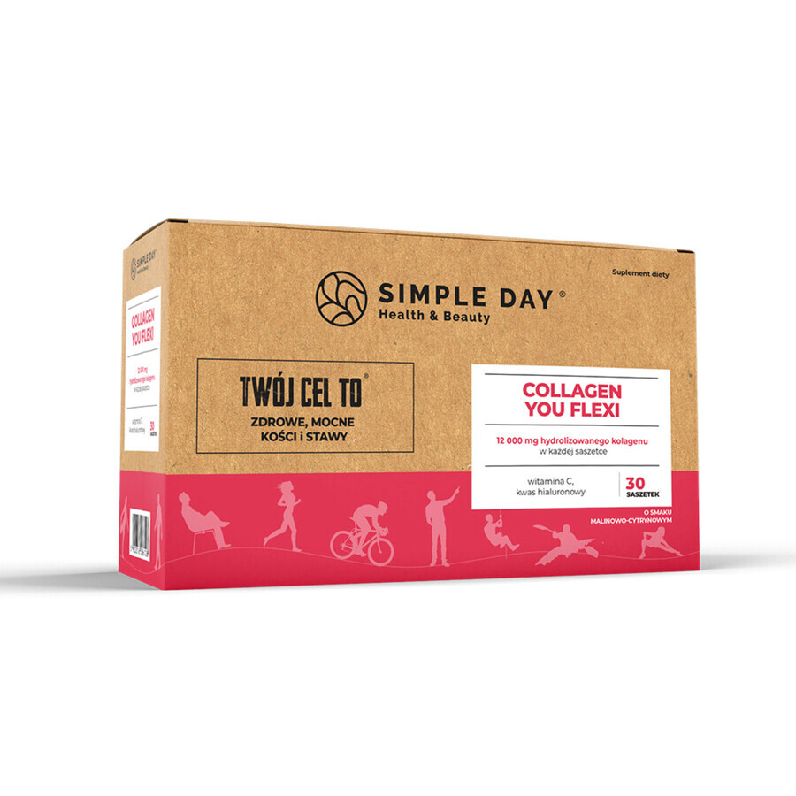 Simple Day Collagen You Flexi, gusto lampone e limone, 30 bustine