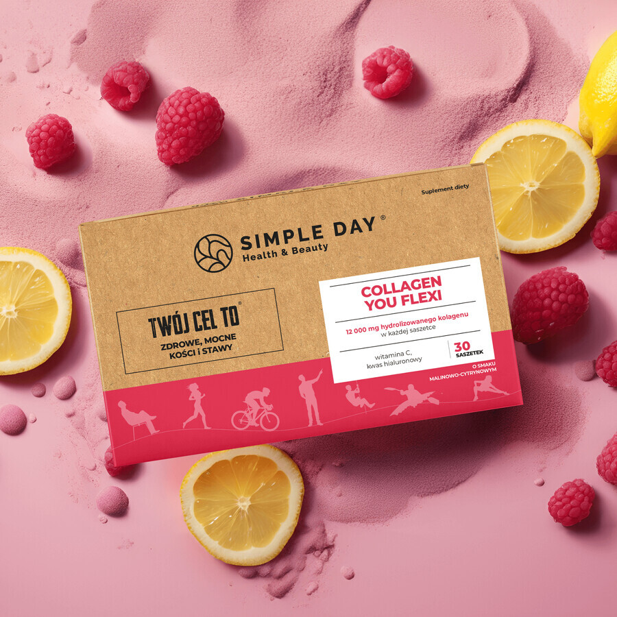 Simple Day Collagen You Flexi, gusto lampone e limone, 30 bustine