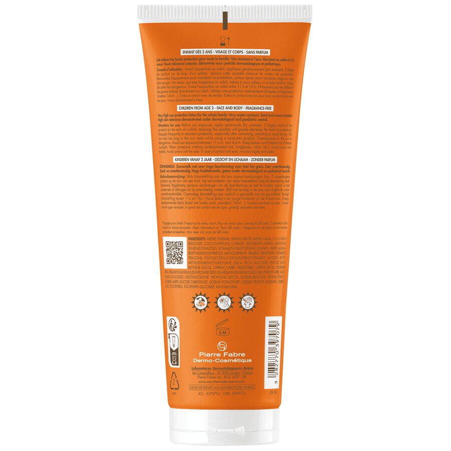 Avene Sun, protecție solară foarte ridicată, lapte pentru copii, SPF 50+, 250 ml