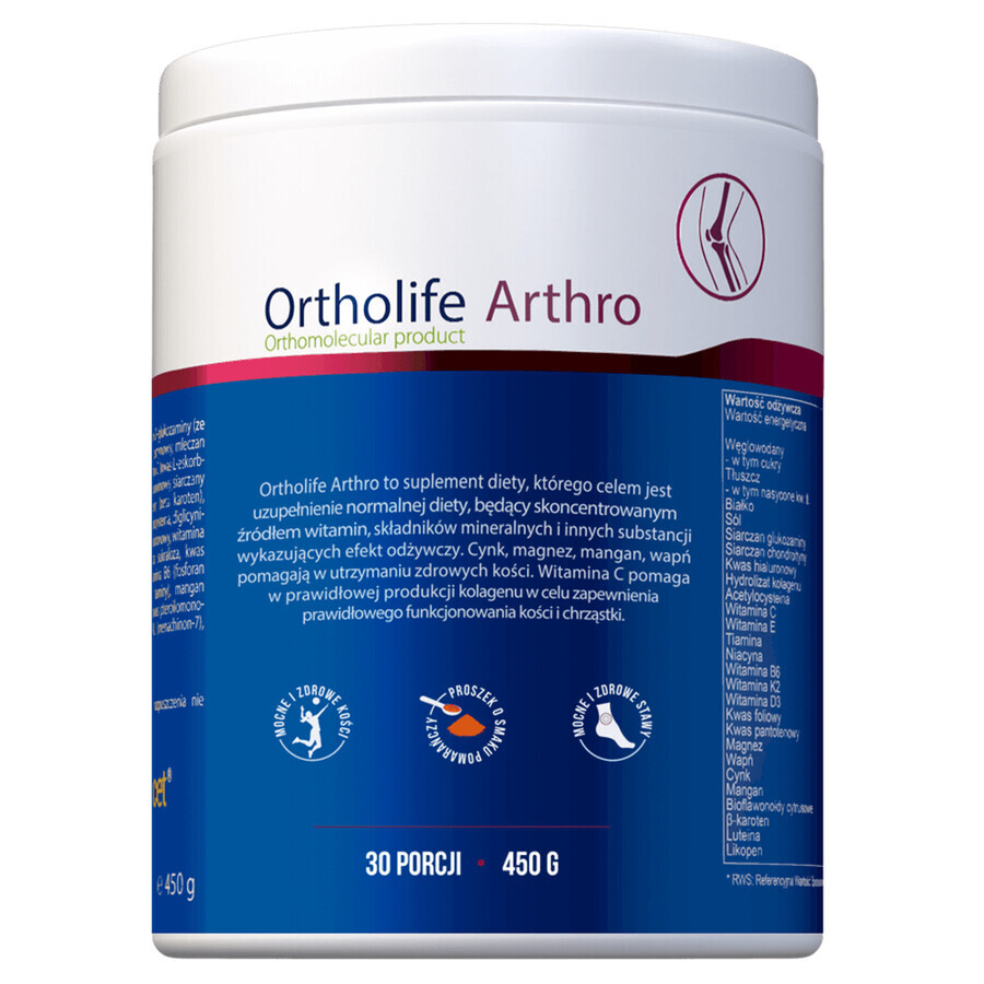 Ortholife Arthro, sinaasappelsmaak, 450 g