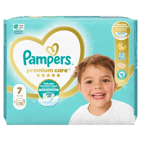 Pampers Premium Care, luiers, maat 7, 15+ kg, 32 stuks