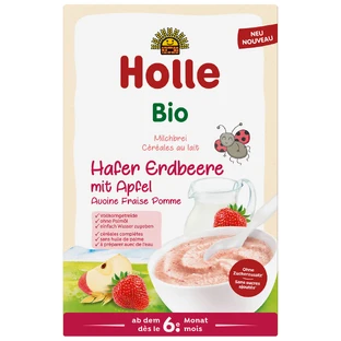 Holle Papilla de avena Bio, fresa, manzana, lechosa, a partir de 6 meses, 250 g