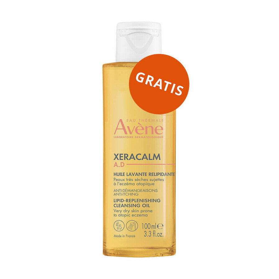 Avene XeraCalm A.D, lipide-aanvullende lotion voor gezicht en lichaam, zeer droge, atopische en jeukende huid, 400 ml + lipide-aanvullende reinigingsolie, 100 ml gratis