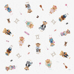 Ceba Baby, protective mat, Fluffy Puffy Teddy Bears, 120 cm x 120 cm