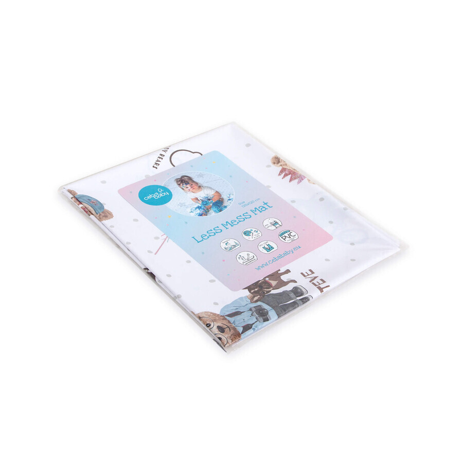 Ceba Baby, protective mat, Fluffy Puffy Teddy Bears, 120 cm x 120 cm
