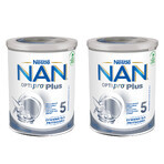 Set Nestlé NAN Optipro Plus 5, produit à base de lait pour les enfants de plus de 2,5 ans, 2 x 800 g Set Nestlé NAN Optipro Plus 5, produit à base de lait pour les enfants de plus de 2,5 ans, 2 x 800 g