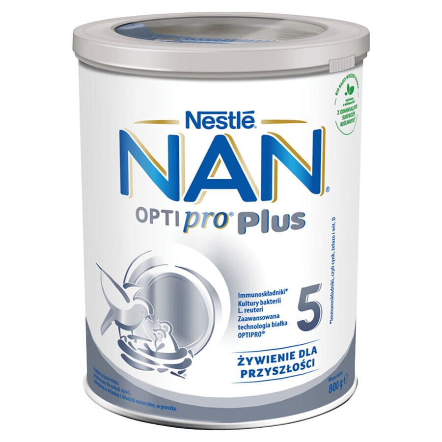 Set Nestlé NAN Optipro Plus 5, produit à base de lait pour les enfants de plus de 2,5 ans, 2 x 800 g