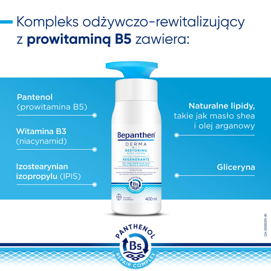 Bepanthen Derma Restoring, moisturizing and nourishing body lotion, 400 ml