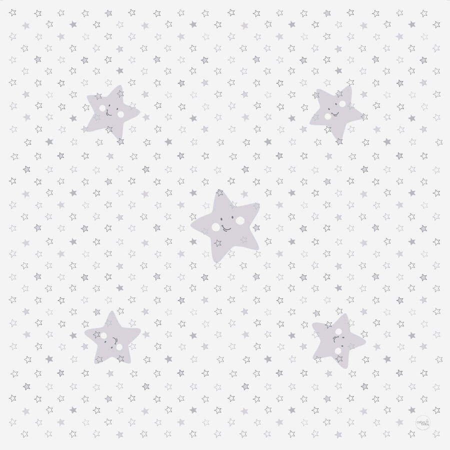 Ceba Baby, Schutzmatte, Sterne grau, 120 cm x 120 cm