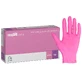 EasyCare Nitrile, guantes de nitrilo, no estériles, sin polvo, rosa, talla XS, 100 unidades