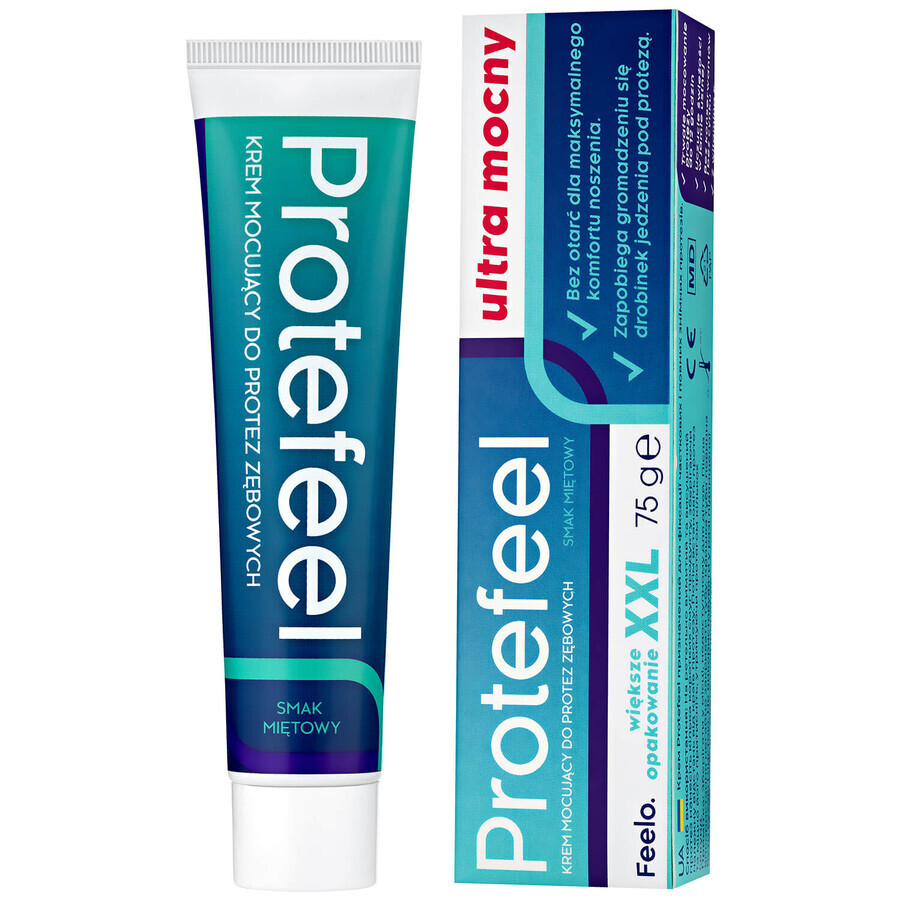 Feelo Protefeel, Fixiercreme für Prothesen, ultra-stark, 75 g
