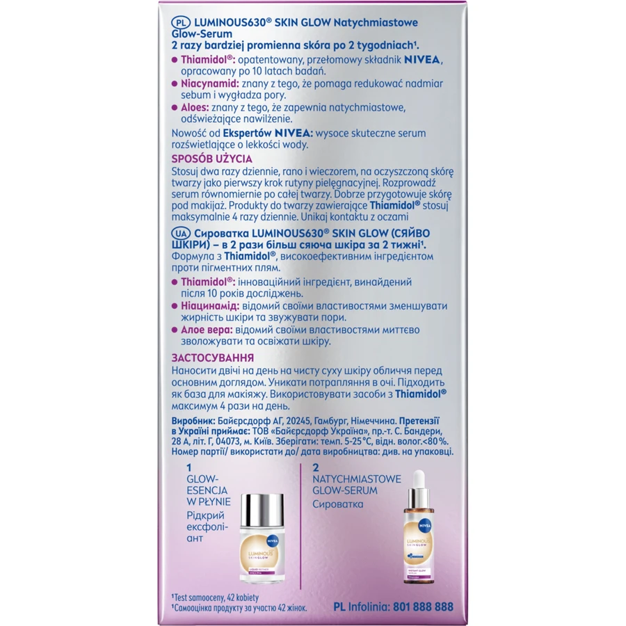Nivea Luminous 630 Skin Glow, direct-gloeiend serum, 15 ml