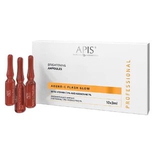 Apis Adeno-C Flash Glow, verhelderende gezichtsampullen met vitamine C en adenosine, 10 x 3 ml