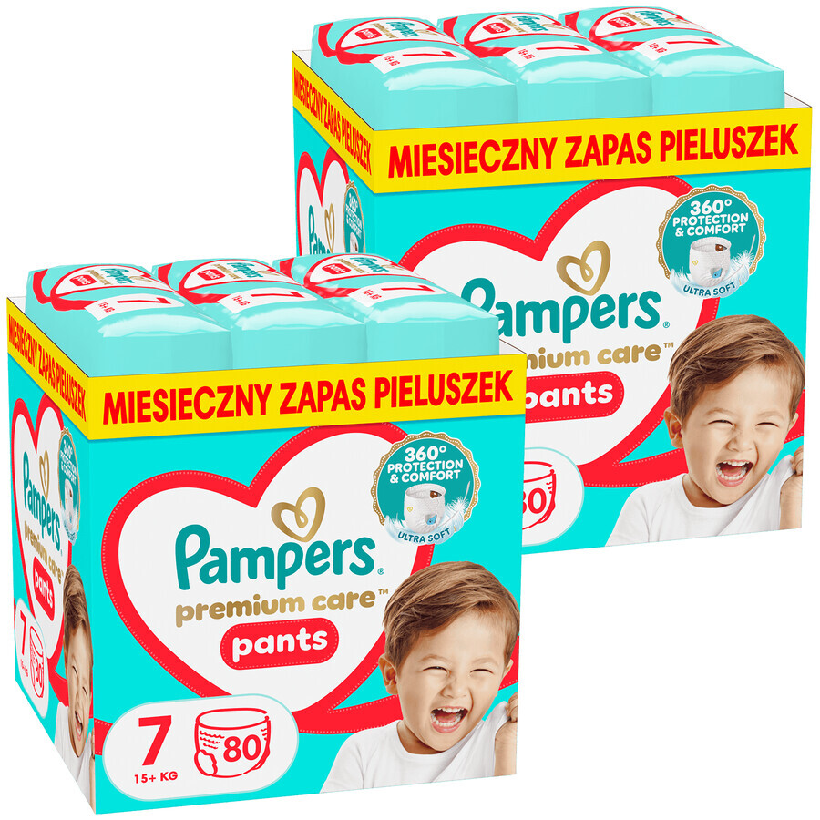Pampers Premium Care Luierset, luiers maat 7, 15+ kg, 2 x 80 stuks