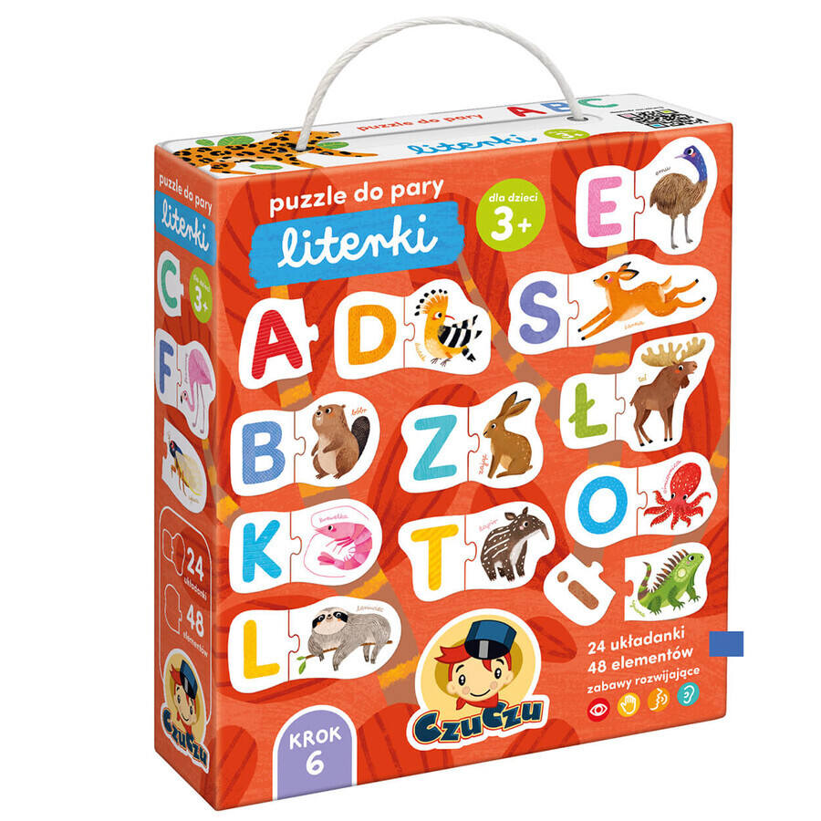 CzuCzu Paired Puzzles Letras, puzzles para niños, a partir de 3 años, 48 elementos