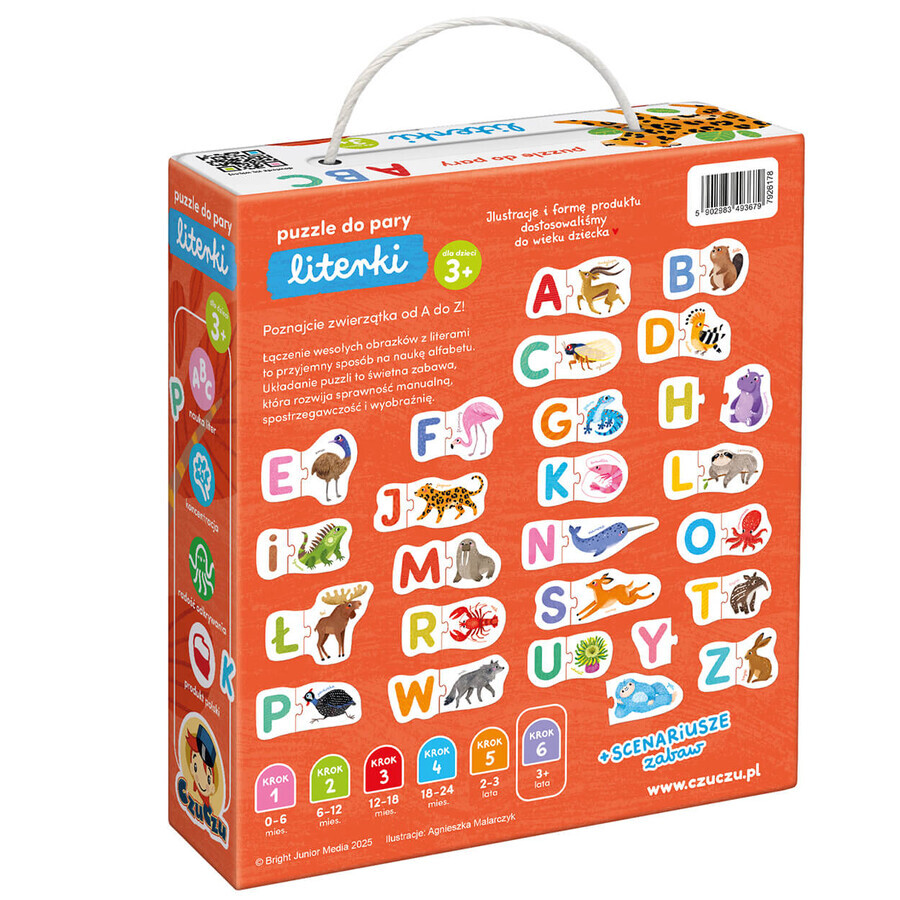 CzuCzu Paired Puzzles Letras, puzzles para niños, a partir de 3 años, 48 elementos