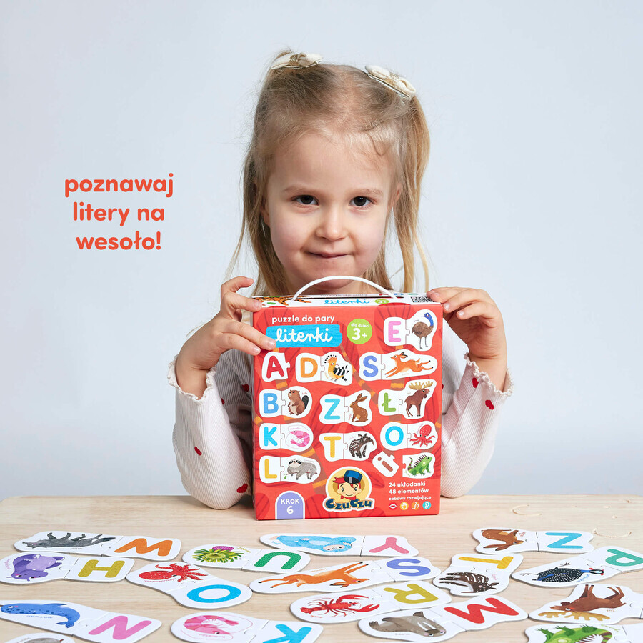 CzuCzu Paired Puzzles Letras, puzzles para niños, a partir de 3 años, 48 elementos