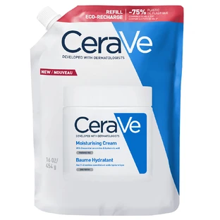 CeraVe, vochtinbrengende lotion voor gezicht en lichaam met ceramiden, droge en zeer droge huid, reserve, 454 g