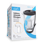 Dafi Crystal Led, Glasfilterkanne, schwarz, 2 l + Classic-Filter, 1 Stück