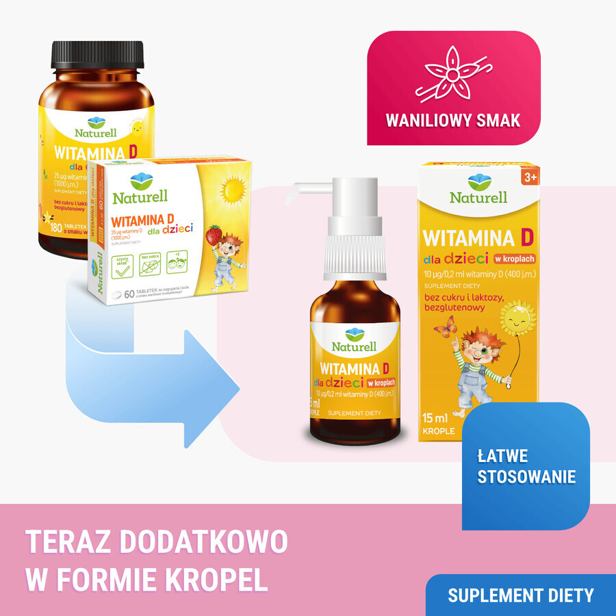 Naturell Vitamin D for children, drops, 15 ml