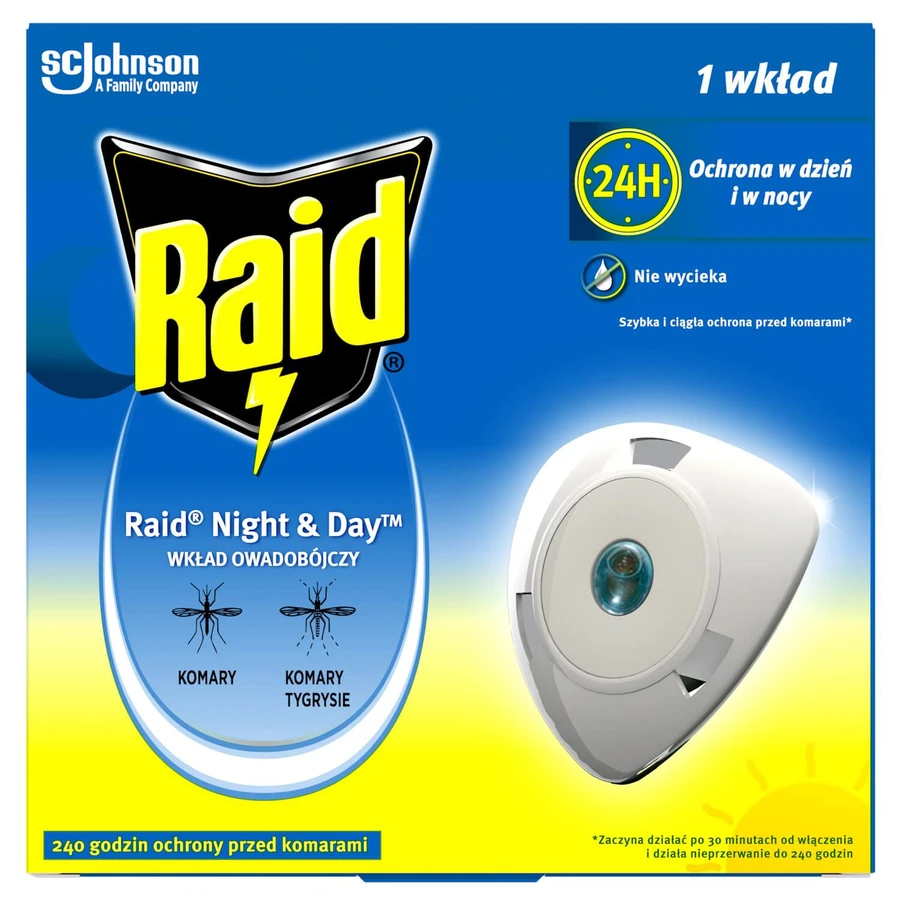 Raid Night & Day, navulling voor insecticide precipitator, 1 stuk