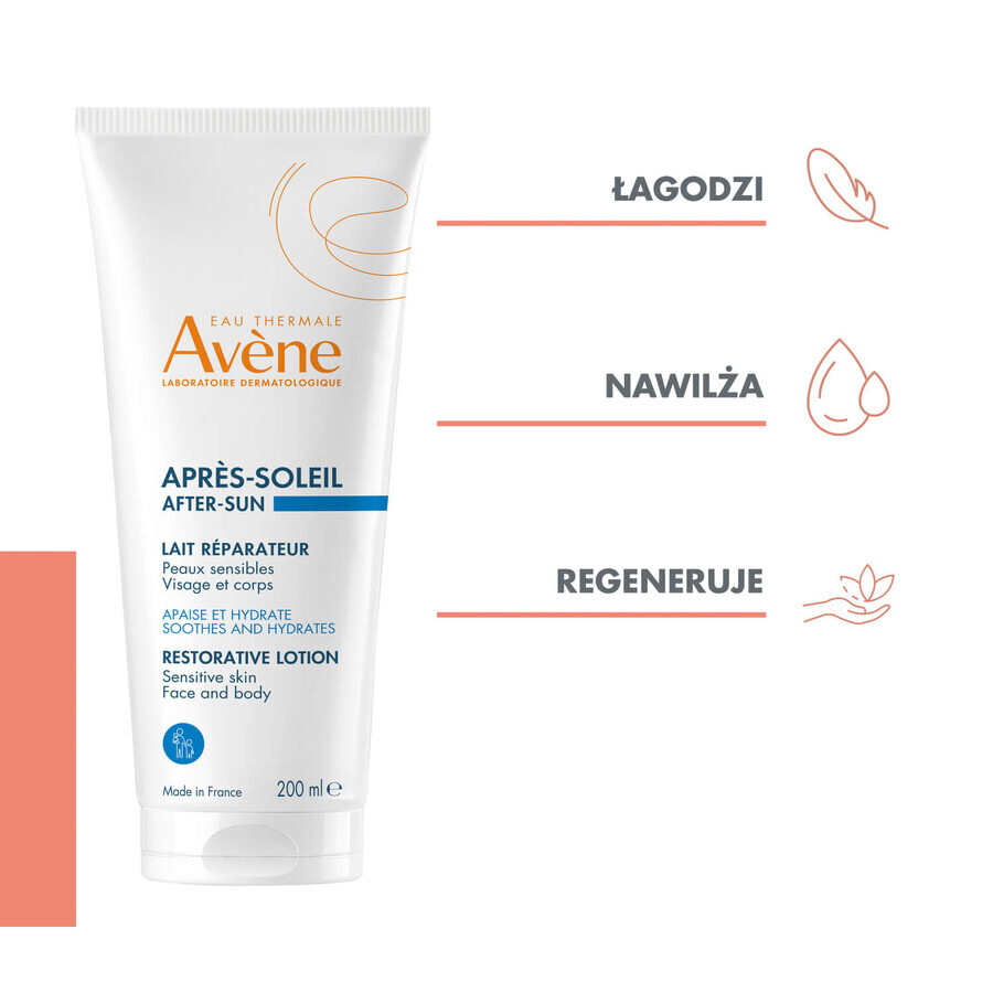 Avene Sun set, zeer hoge zonbescherming, kindermelk, SPF 50+, 250 ml + aftersun lotion, voor volwassenen en kinderen vanaf 2 jaar, 200 ml + gratis strandtasje