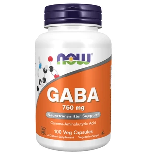 Now Foods GABA 750 mg, gamma aminoboterzuur, 100 veganistische capsules