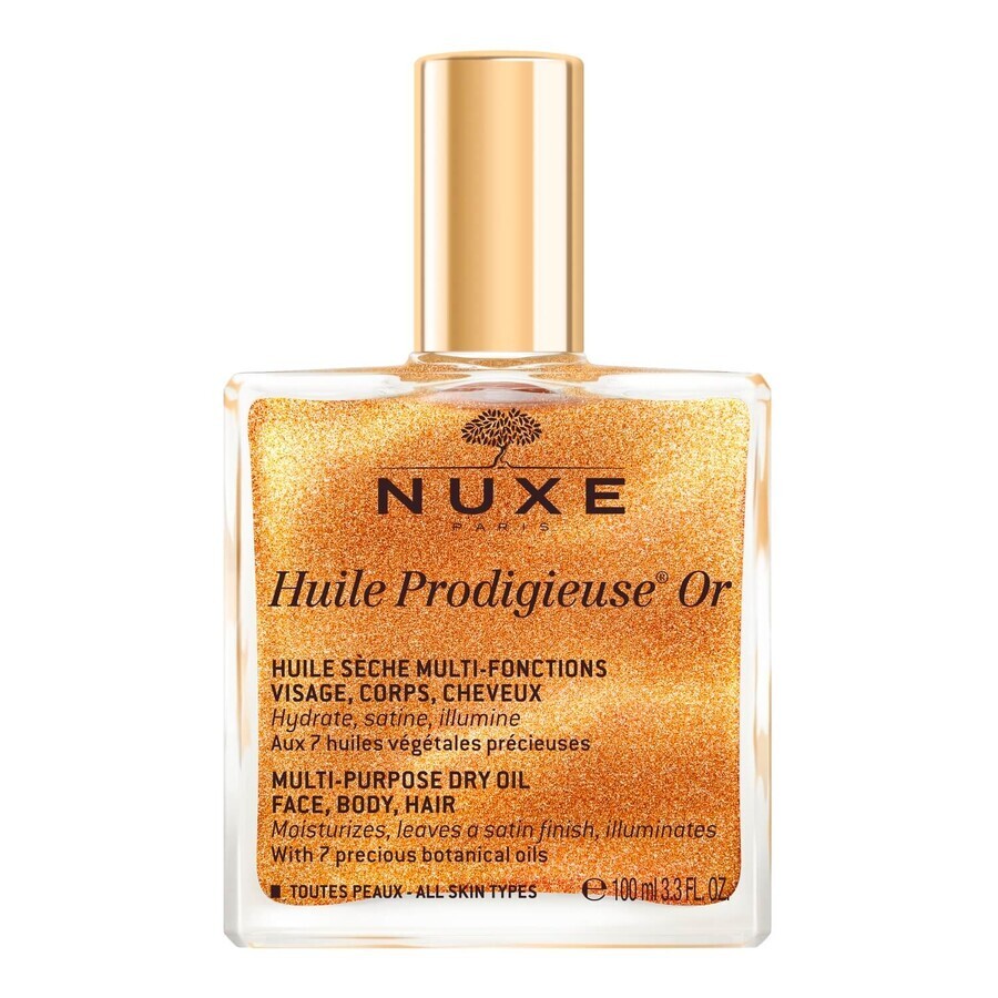 Nuxe Huile Prodigieuse® Or set, dry oil with gold particles 100 ml + shampoo, 30 ml + shower oil, 100 ml