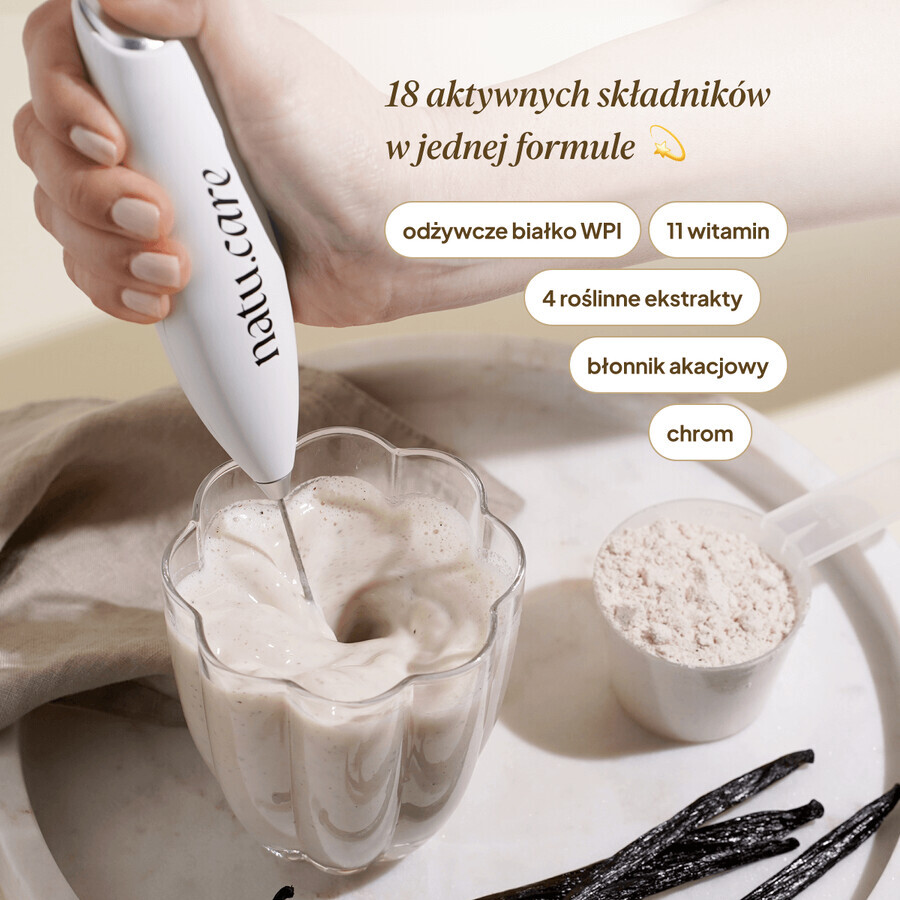 Natu Care Slim Protein, aromă de vanilie bourbon, 375 g