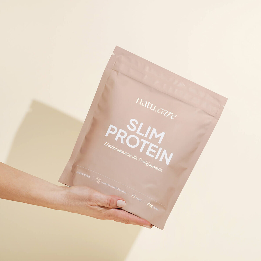 Natu Care Slim Protein, aromă de vanilie bourbon, 375 g